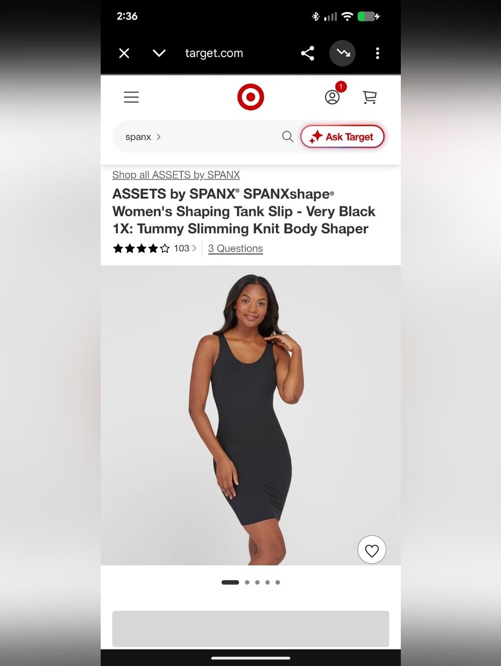 Assets By Spanx Form Fitting Slip Dress